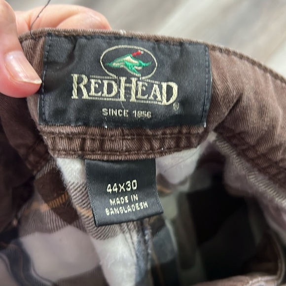 Redhead 44x30 Brown Plaid Fleece Lined Cargo Pants - Picture 6 of 7